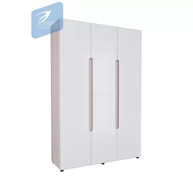 Шкаф 3 ств. Палермо-3 ШК-042 (H 2300) - Белый глянец/Ясень Шимо светлый (МК Стиль)