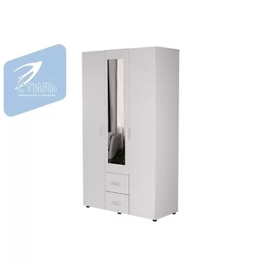 Шкаф 3 ств. Эва ШК-019 - Белый гладкий (МК Стиль)