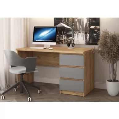 Стол письменный Бостон СП-001 - Серый Шифер/Дуб Крафт золотой (МК Стиль)