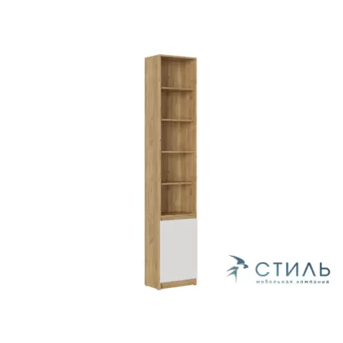 Стеллаж Бостон СЖ-001 - Белый глянец/Дуб Крафт золотой (МК Стиль)