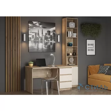 Кабинет Бостон - Комплект 1 - Кашемир/Дуб Крафт серый (МК Стиль)