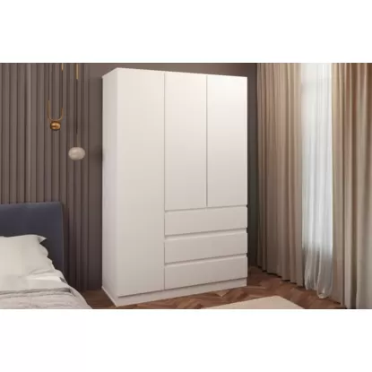 Шкаф 3-х дверный с ящиками Сомеро 467.01- Белый