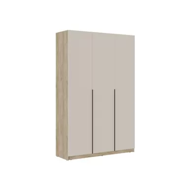 Шкаф Бохо ШК-004 (комбинированный, 3-ств.) – Дуб крафт серый / Кашемир (МК Стиль)