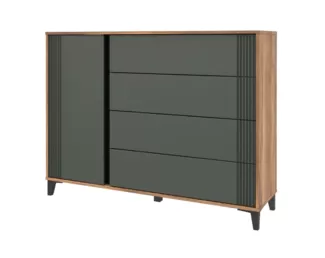 Комод Богемия - Дуб Барокко / Зелёный