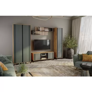 Гостиная Богемия (Модульная Композиция 1) - Дуб Барокко / Зелёный