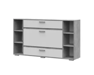 Комод Денвер КМ 02 - Ателье светлое / Белый шагрень