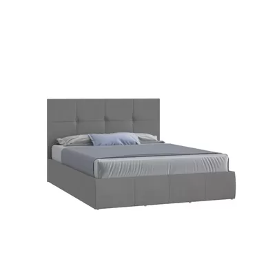 Кровать Твист 140х200 - Микровелюр серый (Мелодия сна)