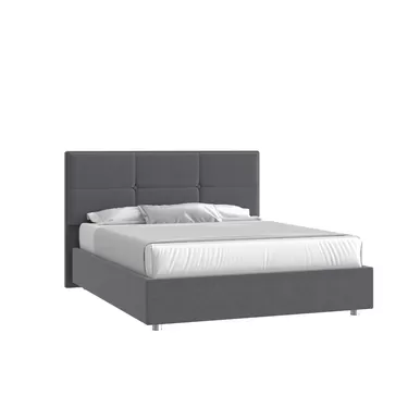 Кровать Мюнхен НО 120х200 - Рогожка кат. 1 Багама 02 серый (Мелодия сна)