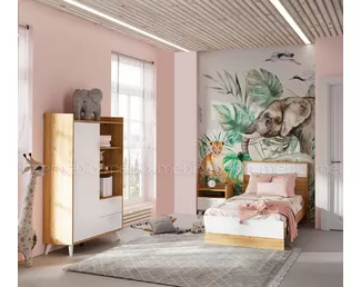 Детская комната Ирис - Белый Шагрень / Дуб Крафт золотой