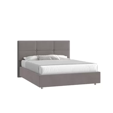 Кровать Мюнхен НО 160х200 - Микровелюр кат. 2 Энигма 08 пепельный (Мелодия сна)