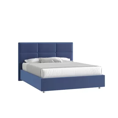 Кровать Мюнхен НО 180х200 с ПМ - Велюр кат. 2 Гелакси 027 синий (Мелодия сна)