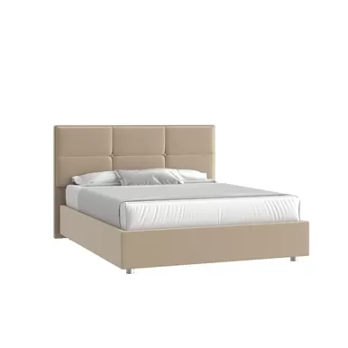 Кровать Мюнхен НО 160х200 - Велюр кат. 2 Гелакси 605 бежевый (Мелодия сна)