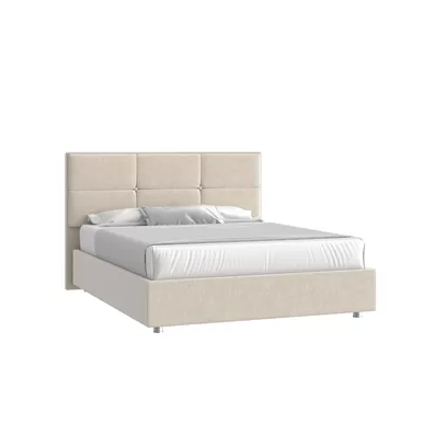 Кровать Мюнхен НО 180х200 с ПМ - Микровелюр кат. 2 Каприз 06 бежевый (Мелодия сна)