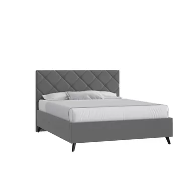 Кровать Марсель 160х190 с ПМ - Микровелюр кат. 1 Инфинити 01 серый (Мелодия сна)