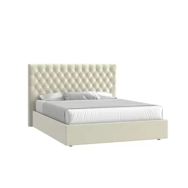 Кровать Грация стразы 180х200 - Велюр кат. 2 Гелакси 602 кремовый (Мелодия сна)