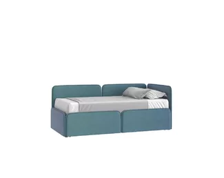 Кровать Тетрис с ящиками 90х190 - Рогожка кат. 2 Призм 01 океан (Мелодия сна)