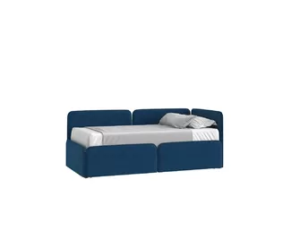 Кровать Тетрис с ящиками 90х190 - Рогожка кат. 1 Багама 03 деним (Мелодия сна)