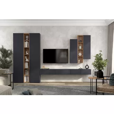 Гостиная Лаура (Комплект 1) - Серый уголь (Столлайн)