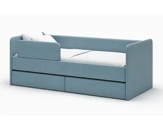 Кровать Donny 2 с матрасом, бортиком и ящиками - Голубой (Romack)