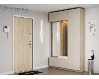 Прихожая Бостон (Комплект 1) - Дуб Крафт серый / Кашемир (МК Стиль)