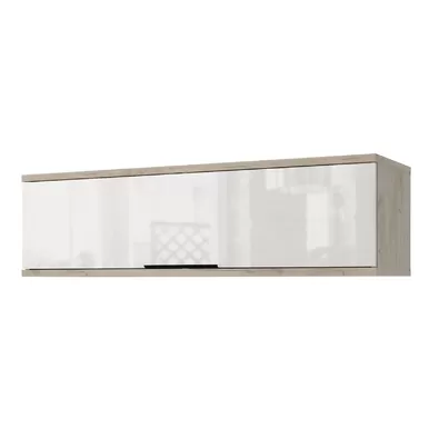 Полка навесная закрытая (119 см) Альянс - Дуб Крафт / Белый глянец (Столлайн)