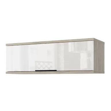 Полка навесная закрытая (101 см) Альянс - Дуб Крафт / Белый глянец (Столлайн)