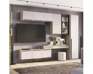 Гостиная Урбан (Комплект 2) - Дуб Смоки / Кашемир (BTS)