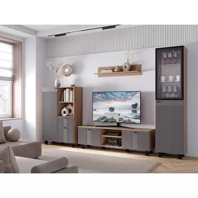 Гостиная Олива - Комплект 1 - Муссон софт MF14/Дуб каньон (BTS)