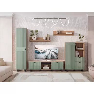 Гостиная Олива - Комплект 2 - Эвкалипт софт MF12/Дуб каньон (BTS)