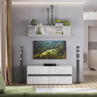 Гостиная Мрия - Комплект 1 - Бетон Пайн светлый/Графит (BTS)