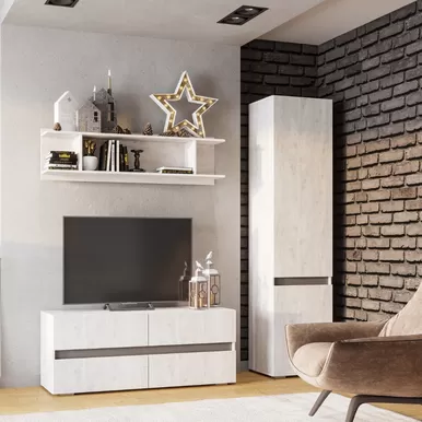 Гостиная Мрия - Комплект 2 - Бетон Пайн светлый/Графит (BTS)