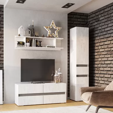 Гостиная Мрия - Комплект 3 - Бетон Пайн светлый/Графит (BTS)