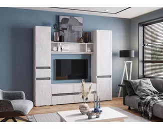 Гостиная Мрия - Комплект 4 - Бетон Пайн светлый/Графит (BTS)