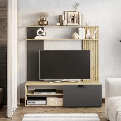 Гостиная Мишель тип 1 ГС-05 - Графит/Крафт (BTS)