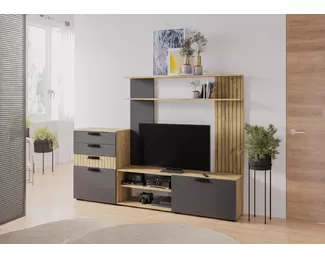 Гостиная Мишель тип 1 - Комплект 1 - Графит/Крафт (BTS)