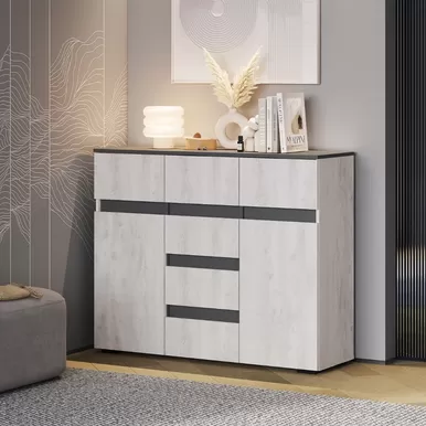 Комод Мрия КМ-15 - Бетон пайн светлый/Графит (BTS)