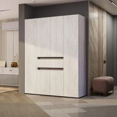 Шкаф 4-х створчатый Мрия ШК-13 - Бетон пайн светлый/Графит (BTS)