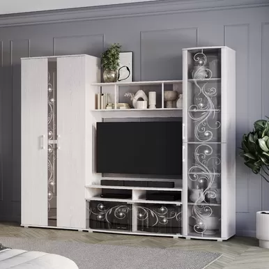 Гостиная Флоренция - Комплект 1 - Ясень белый (BTS)