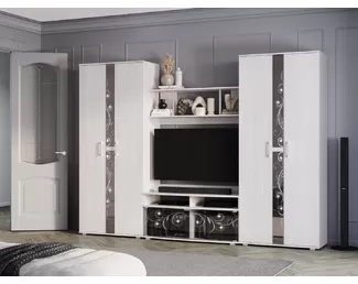 Гостиная Флоренция - Комплект 3 - Ясень белый (BTS)