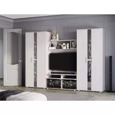 Гостиная Флоренция - Комплект 3 - Ясень белый (BTS)