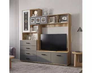 Центральная секция Вегас ЦС-03 - Графит/Дуб каньон (BTS)