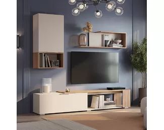 Гостиная Кельн - Комплект 1 - Дуб Смоки / Кашемир (BTS)