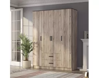 Шкаф 4-х створчатый Титан - Дуб Смоки (BTS)