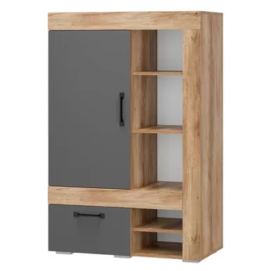 Шкаф многофункциональный Прима ШК-17 - Графит/Дуб каньон (BTS)