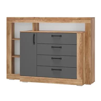Комод многофункциональный Прима КМ-17 - Графит/Дуб каньон (BTS)
