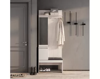 Прихожая Лама ПР-07 - Фотопечать «Рейка»/Ясень белый (BTS)