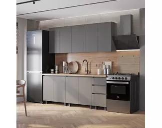 Кухонный гарнитур Честер 2.0м ЛДСП - Графит (BTS)