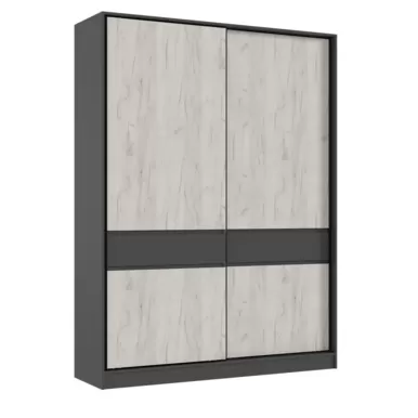 Шкаф-купе Роджина (1800) - Графит / Дуб Крафт белый (МИФ)