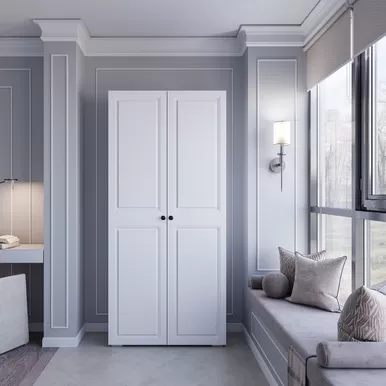 Шкаф 2-х створчатый Софт ШК-01 - Эмаль белая F26/Белый (BTS)