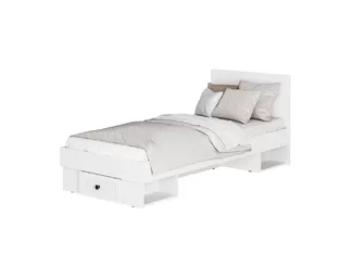 Кровать Софт КР-01 0,9 м - Эмаль белая F26/Белый (BTS)